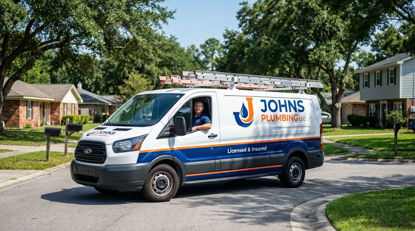 Johns Plumbing LLC service van in Boonville, NY